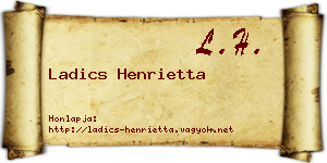 Ladics Henrietta névjegykártya